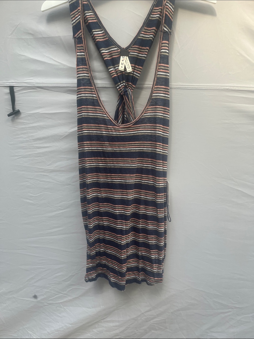 We The Free Striped Racerback Tank Top - Navy and Pink